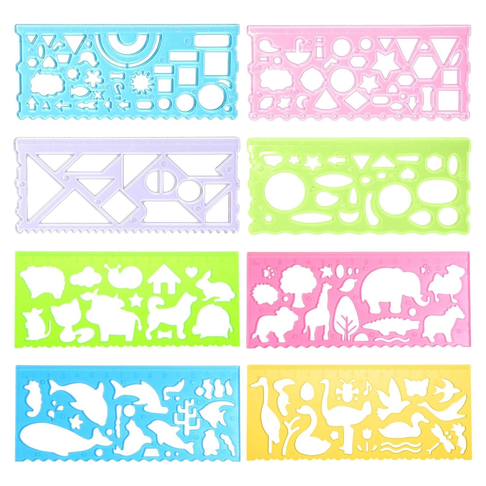 Plantillas de Dibujo de Animales Yuanchu - 8 Piezas Multicolor