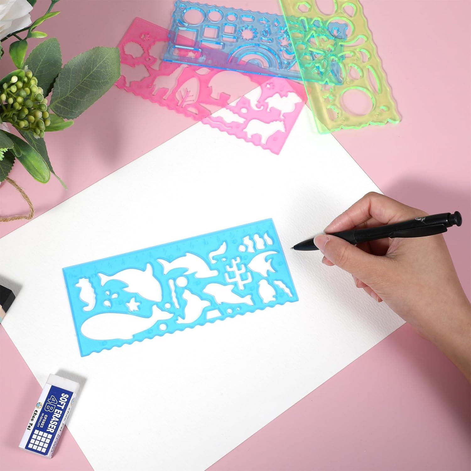 Plantillas de Dibujo de Animales Yuanchu - 8 Piezas Multicolor