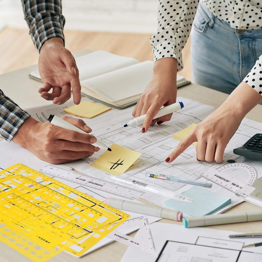 Kit de Plantillas Geométricas Swpeet 12Pcs con Lápices y Reglas