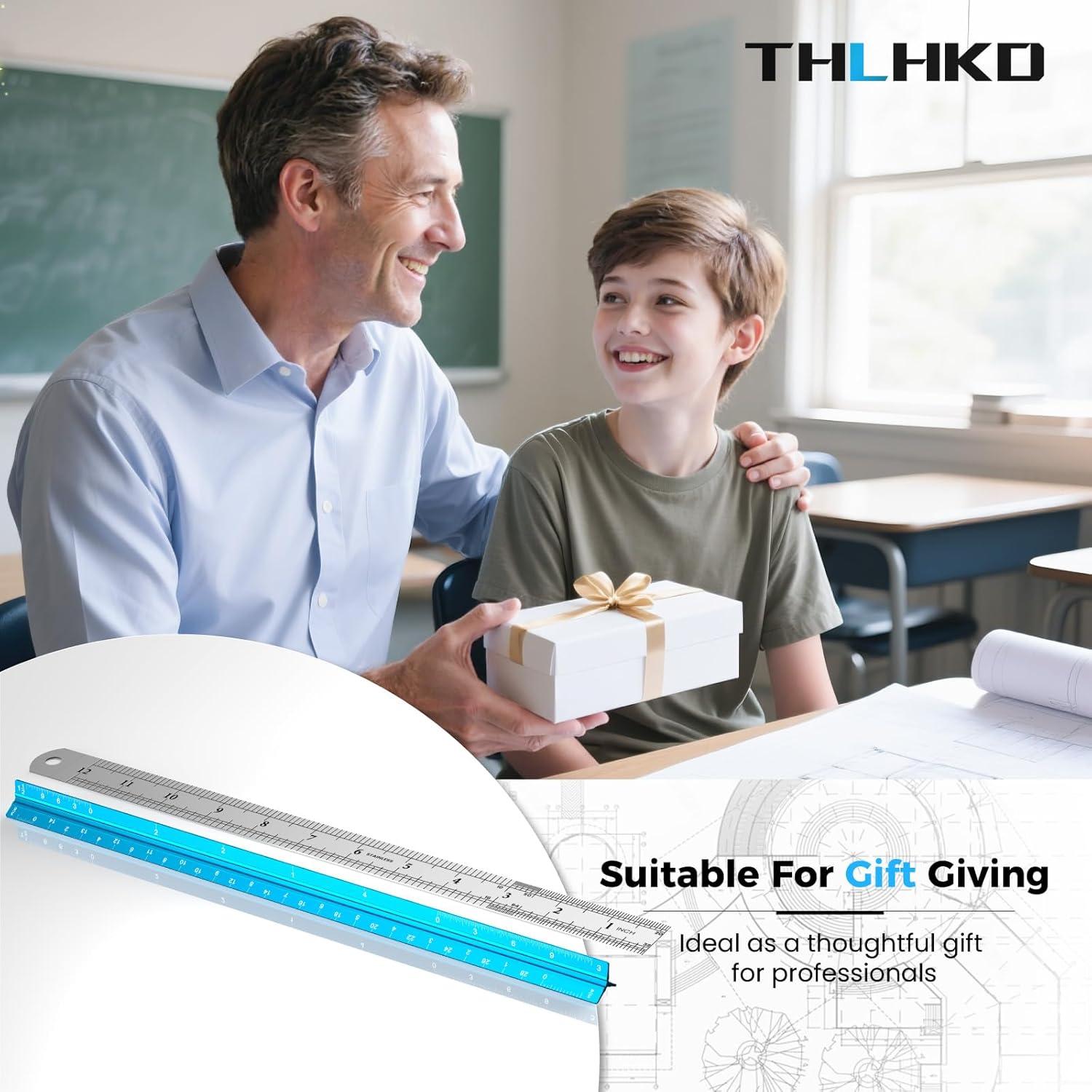 Regla de Escala Arquitectónica THLHKD 30.48 cm Aluminio Azul