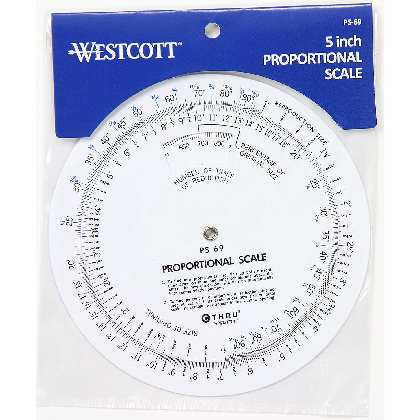 Escala Proporcional Westcott PS-69 13.34 cm Blanca