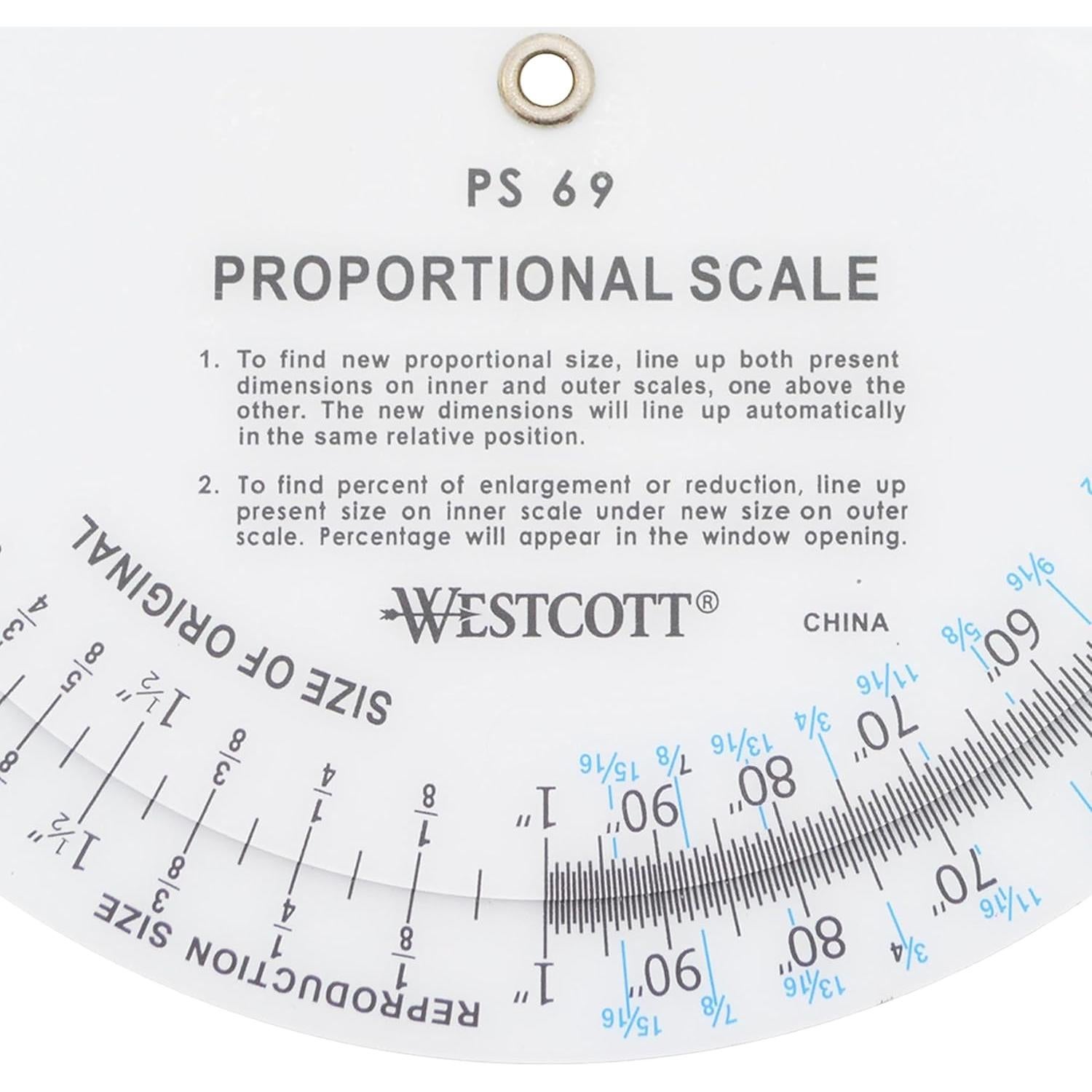 Escala Proporcional Westcott PS-69 13.34 cm Blanca
