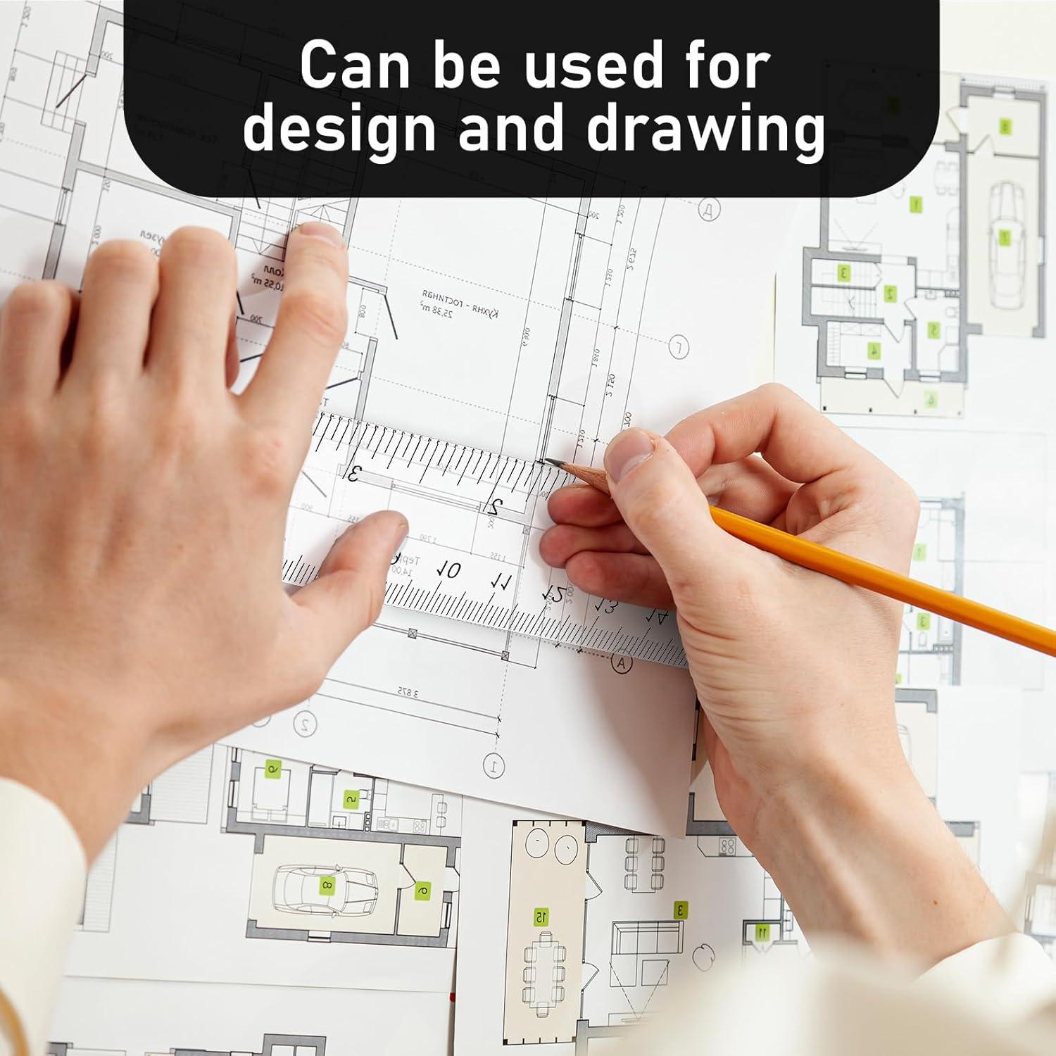 Juego de 3 Reglas Transparentes de Plástico 15cm 20cm 30cm