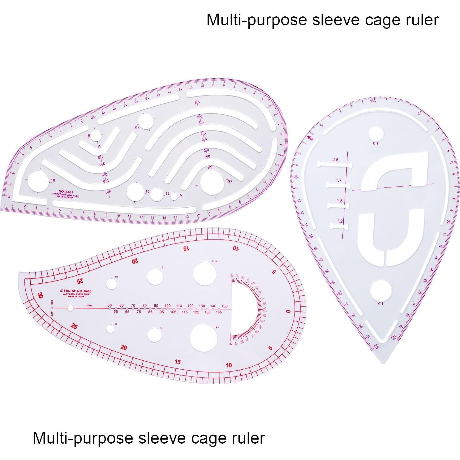 Juego de Reglas Curvas de Costura Boao - 6 Piezas Métricas