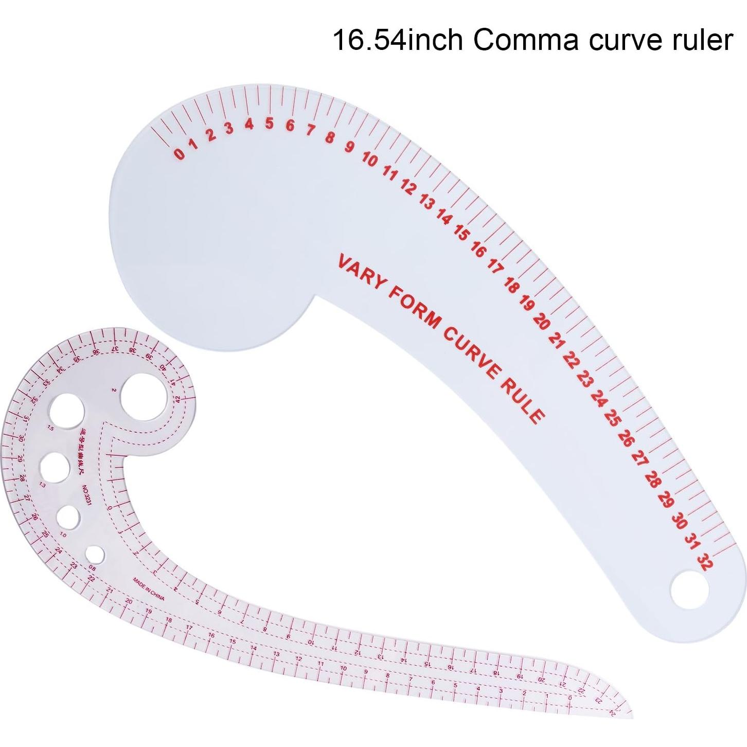 Juego de Reglas Curvas de Costura Boao - 6 Piezas Métricas