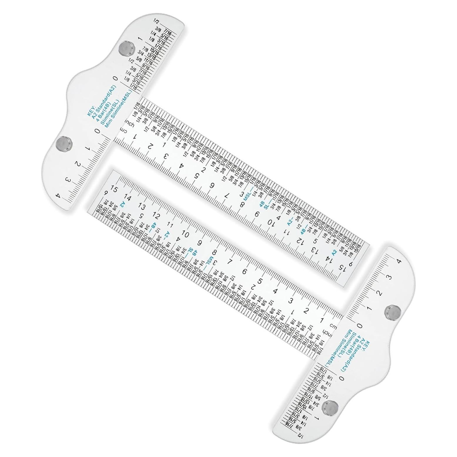 Regla T Acrílica Transparente 15cm Psyqtsuary - 2 Pcs