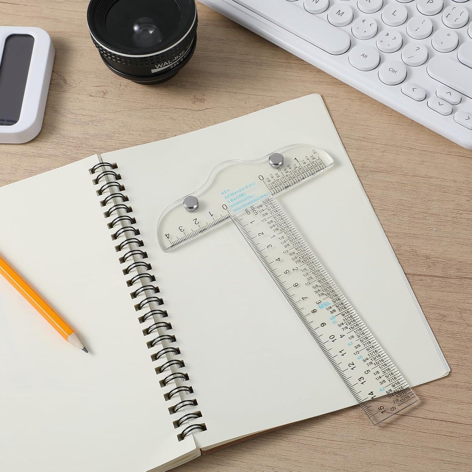 Regla T Acrílica Transparente 15cm Psyqtsuary - 2 Pcs