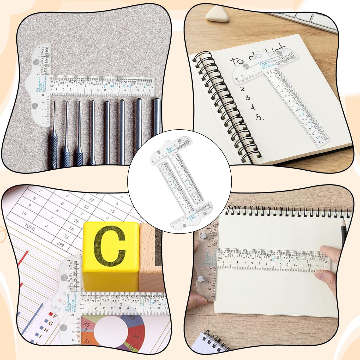 Regla T Acrílica Transparente 15cm Psyqtsuary - 2 Pcs