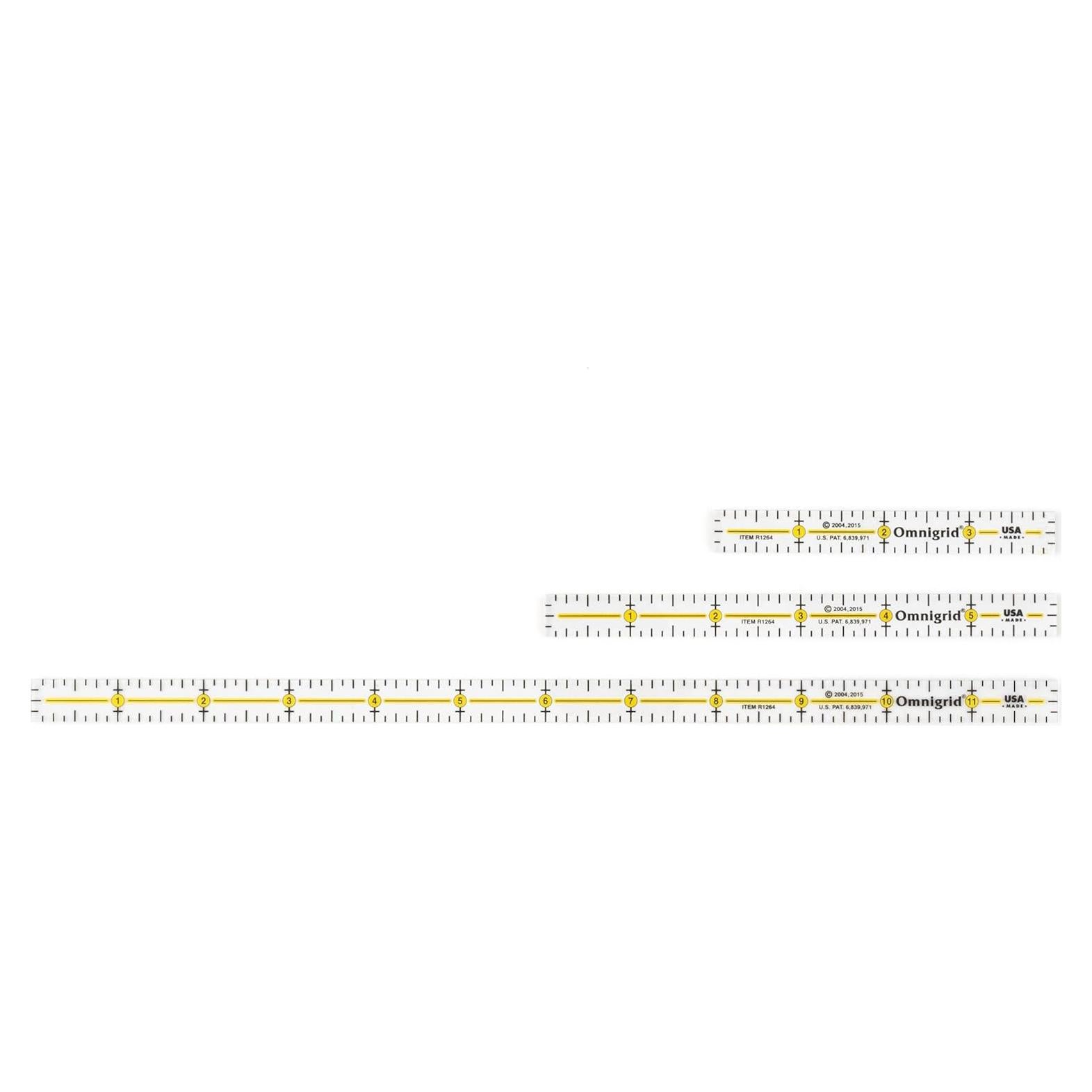 Trío de Reglas de Marcado Omnigrid 10.16-15.24-30.48 cm