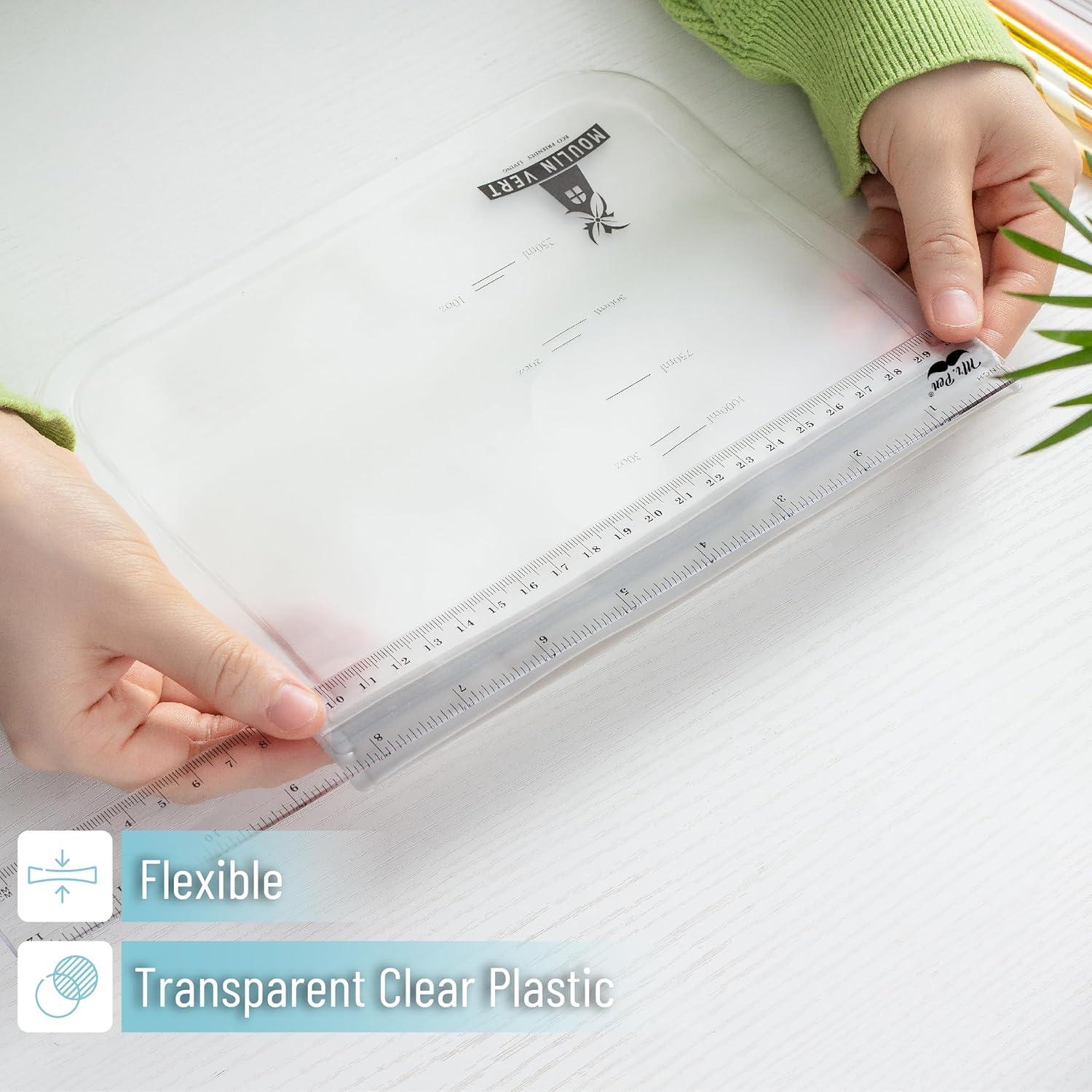 Reglas de Plástico Mr. Pen 30.48 cm Paquete de 3 Transparentes