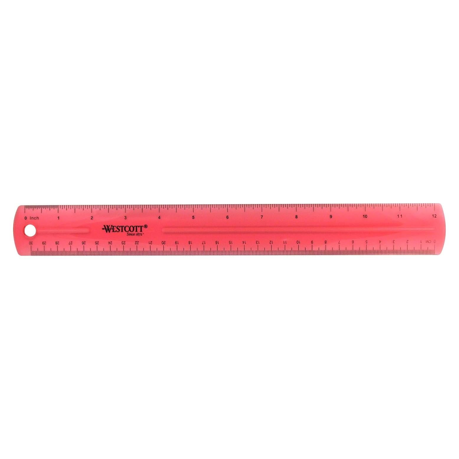 Regla de Plástico Westcott Jeweltone 30.48 cm Rosa