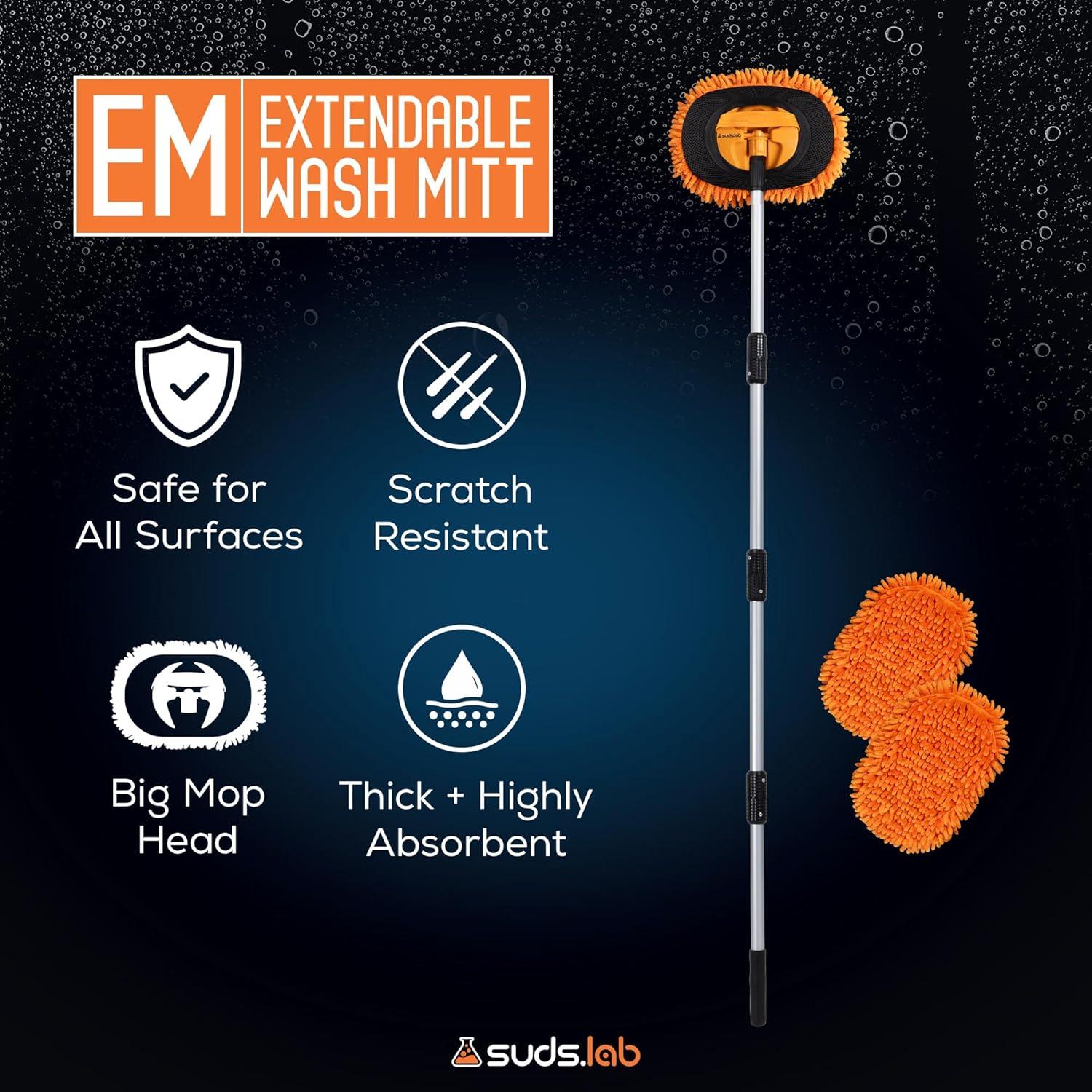 Mitón Lavado Extensible Suds Lab EM con Mango Telescópico 147 cm