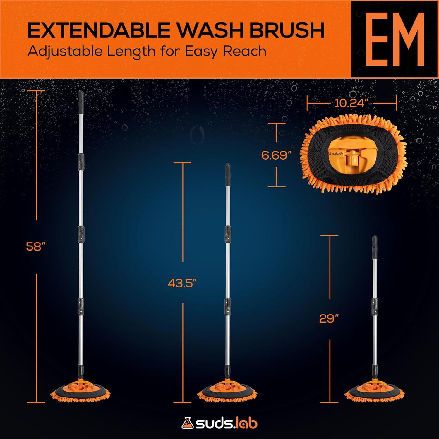 Mitón Lavado Extensible Suds Lab EM con Mango Telescópico 147 cm