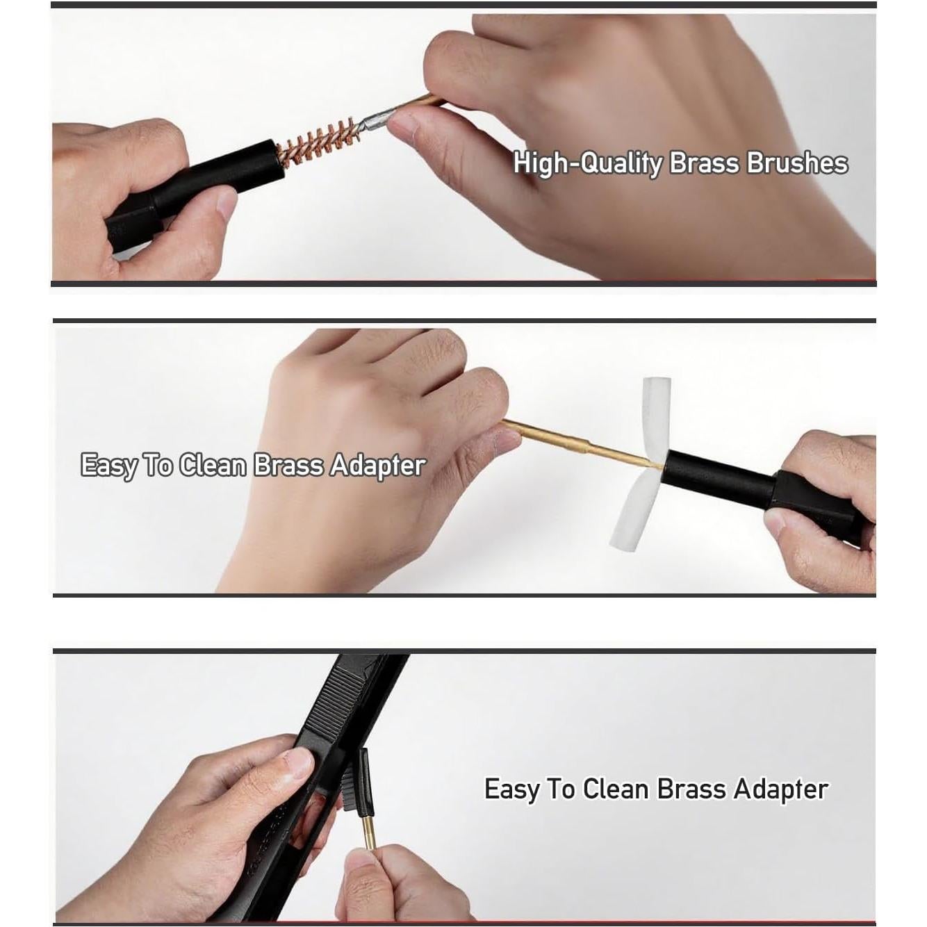 Kit de Limpieza de Armas ZZY - Varilla Reforzada y Cepillos para Calibres .22, 9mm, .45