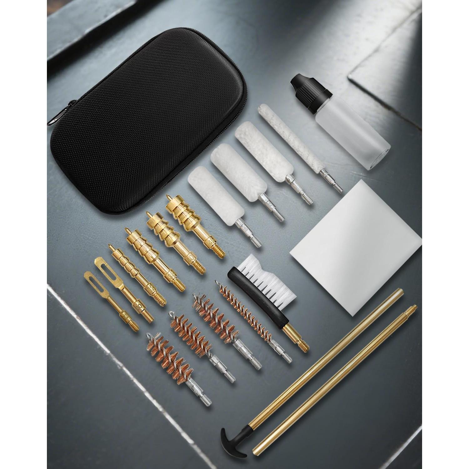 Kit de Limpieza de Armas ZZY - Varilla Reforzada y Cepillos para Calibres .22, 9mm, .45