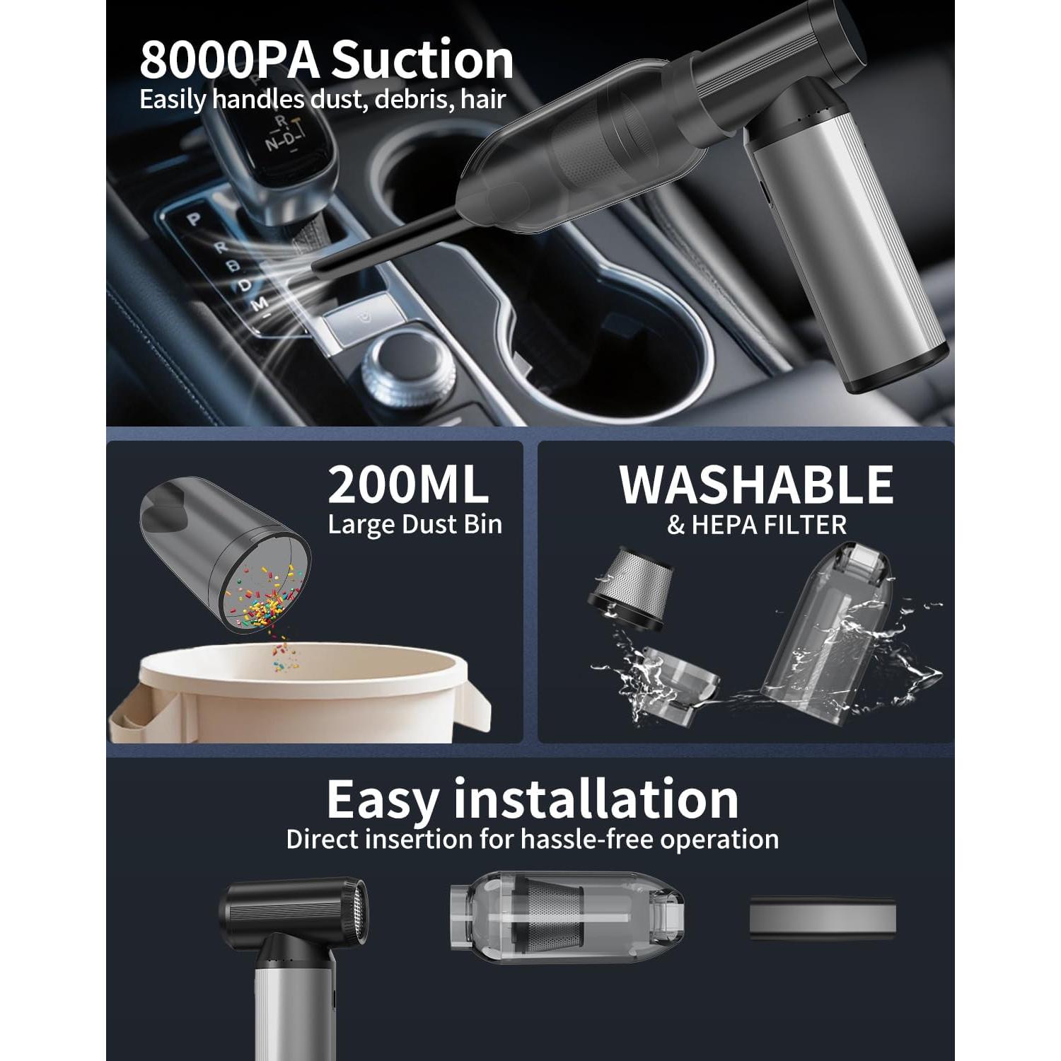 Soplador de Aire Comprimido BOBYE W16 180W 2-en-1 con Batería 6000mAh