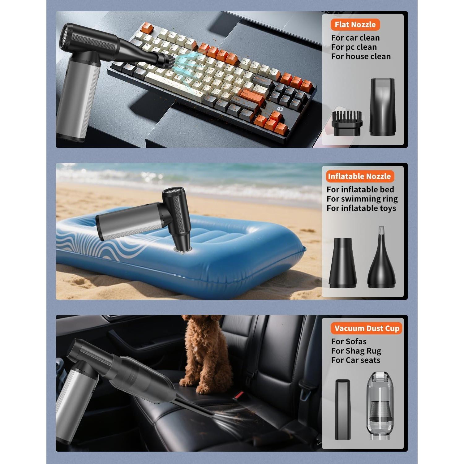 Soplador de Aire Comprimido BOBYE W16 180W 2-en-1 con Batería 6000mAh