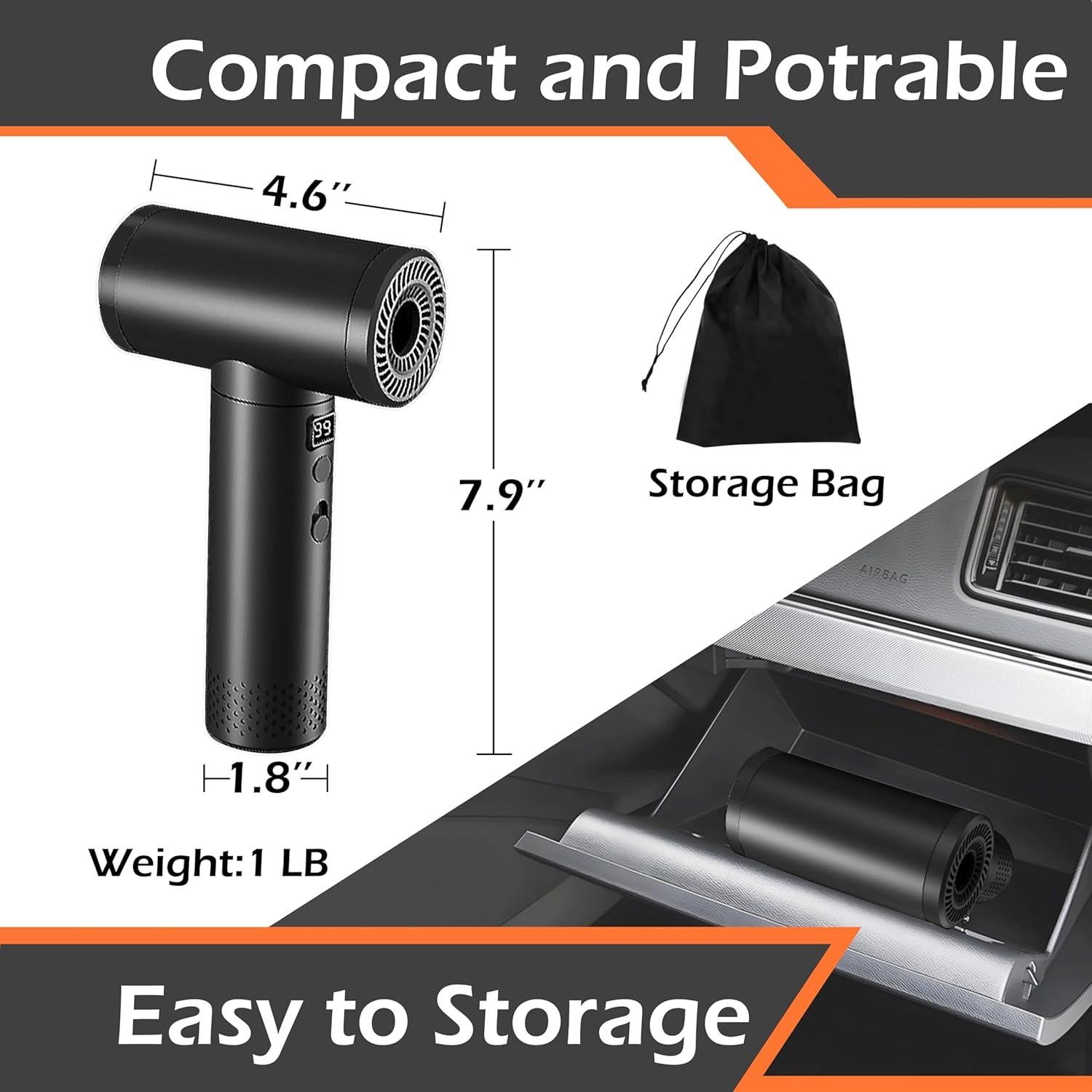 Aspiradora Inalámbrica 2 en 1 Hosslearlear XR-400 7500mAh - Negro