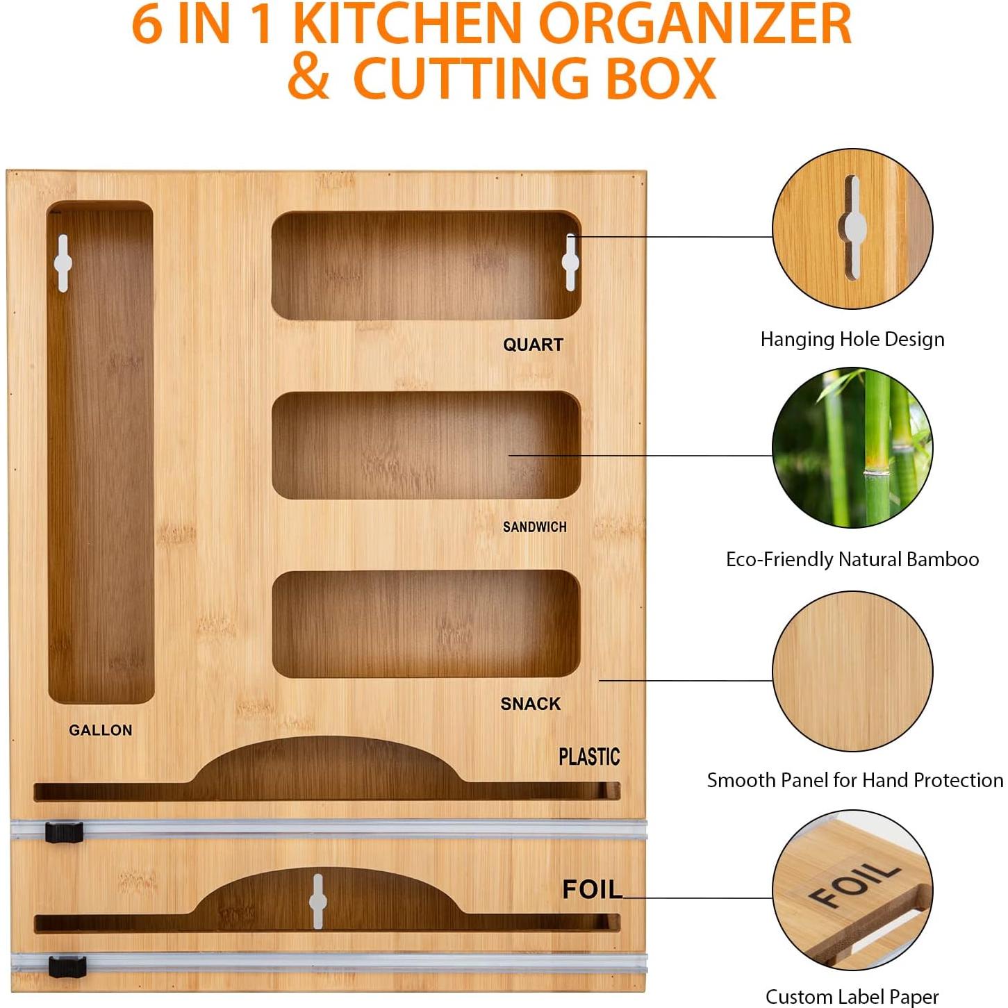 Organizador de Bolsas de Almacenamiento Jitner 6 en 1 Bambú