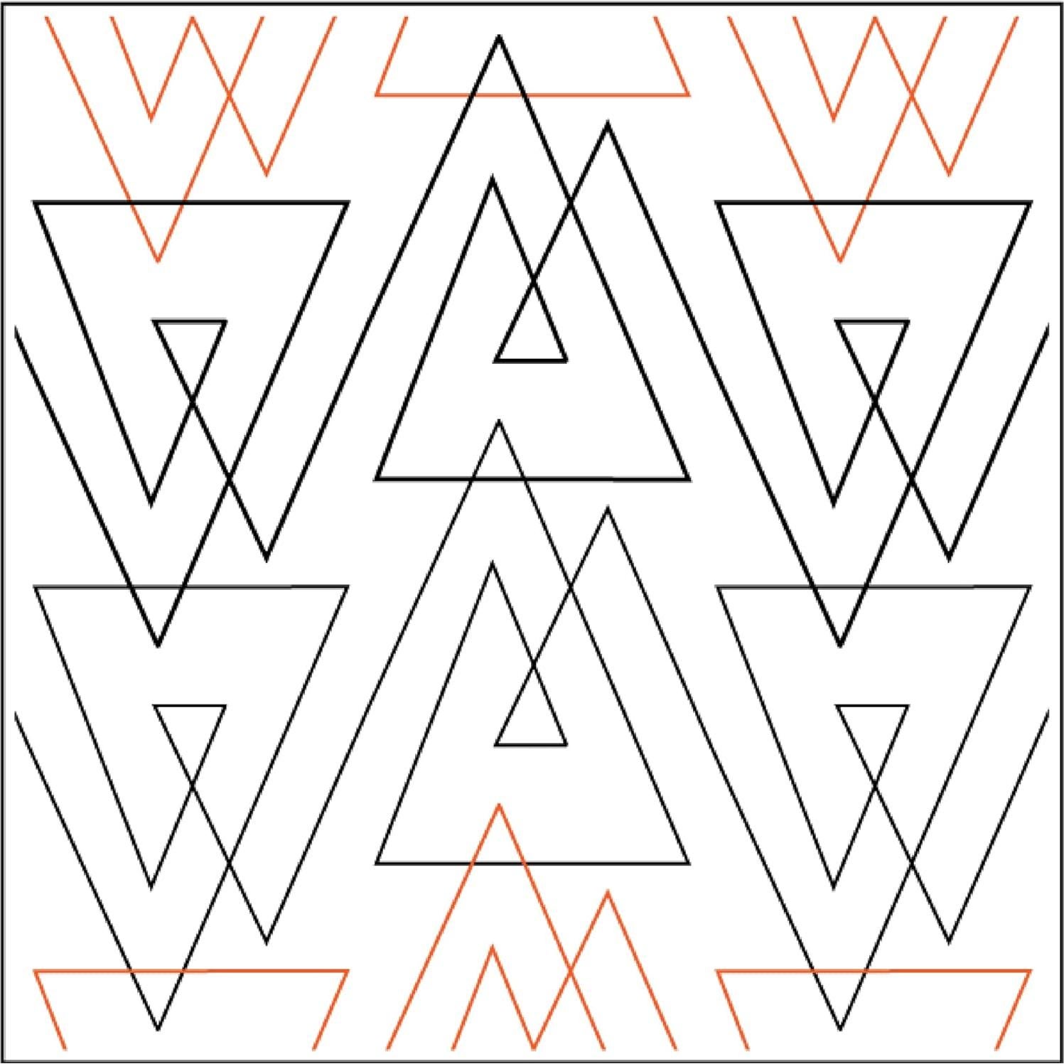 Pantógrafo de acolchado Trendzeen - Diseño Triángulos 21.6 cm