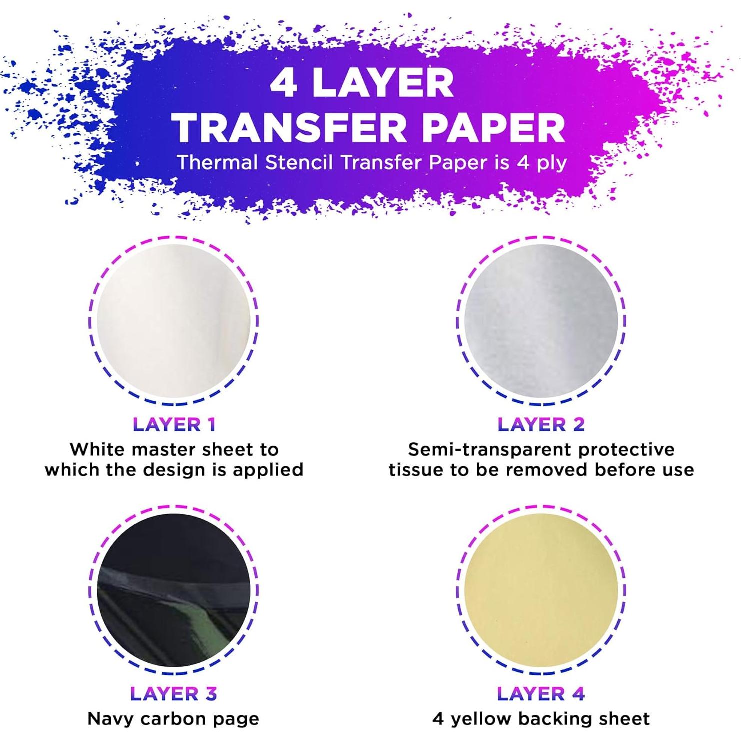 Papel de Transferencia de Tatuaje Stencil Pro 50 Hojas A4