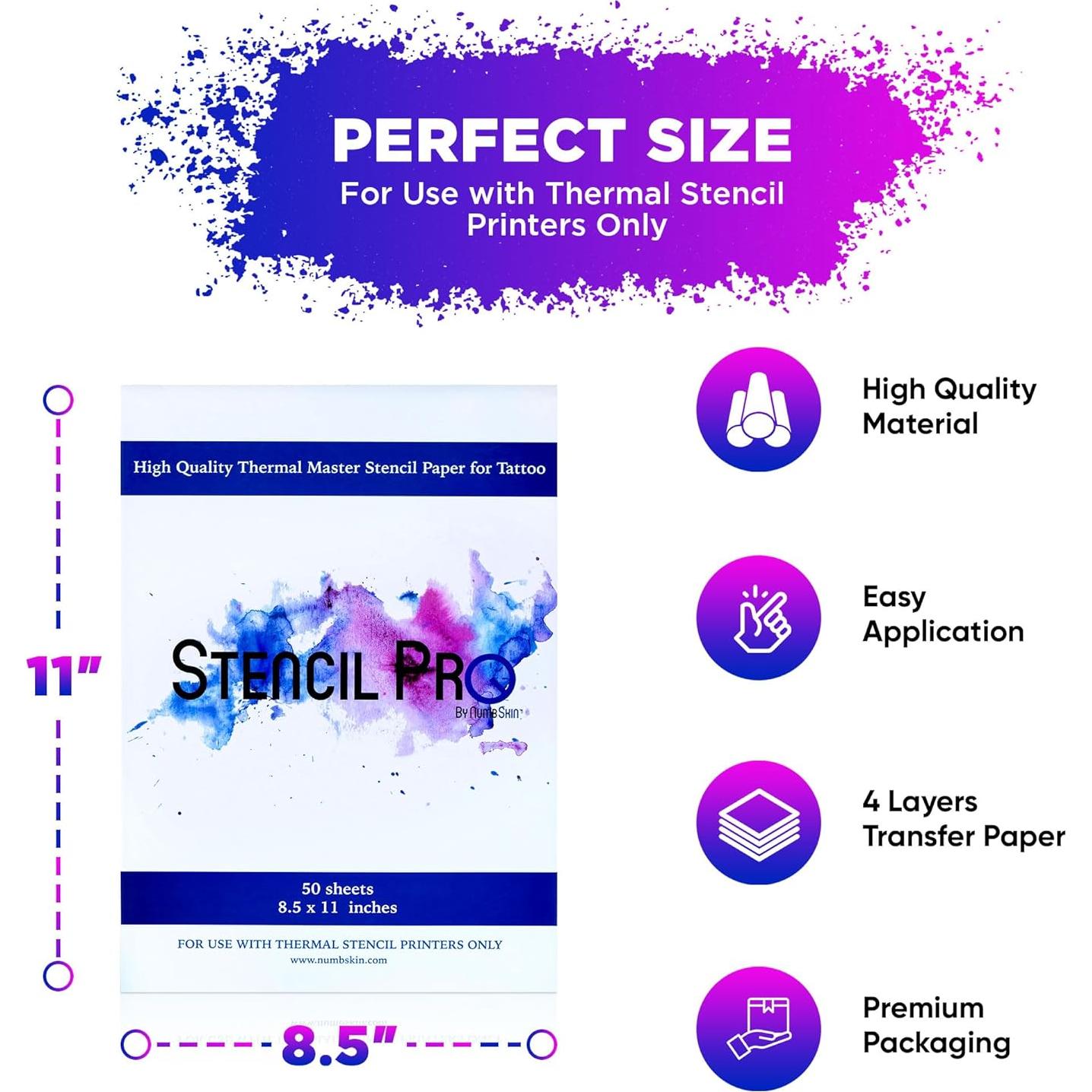 Papel de Transferencia de Tatuaje Stencil Pro 50 Hojas A4