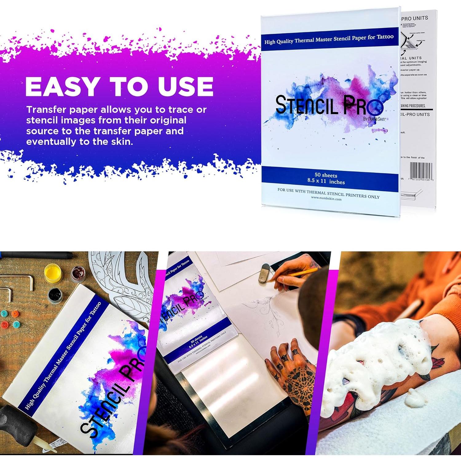 Papel de Transferencia de Tatuaje Stencil Pro 50 Hojas A4