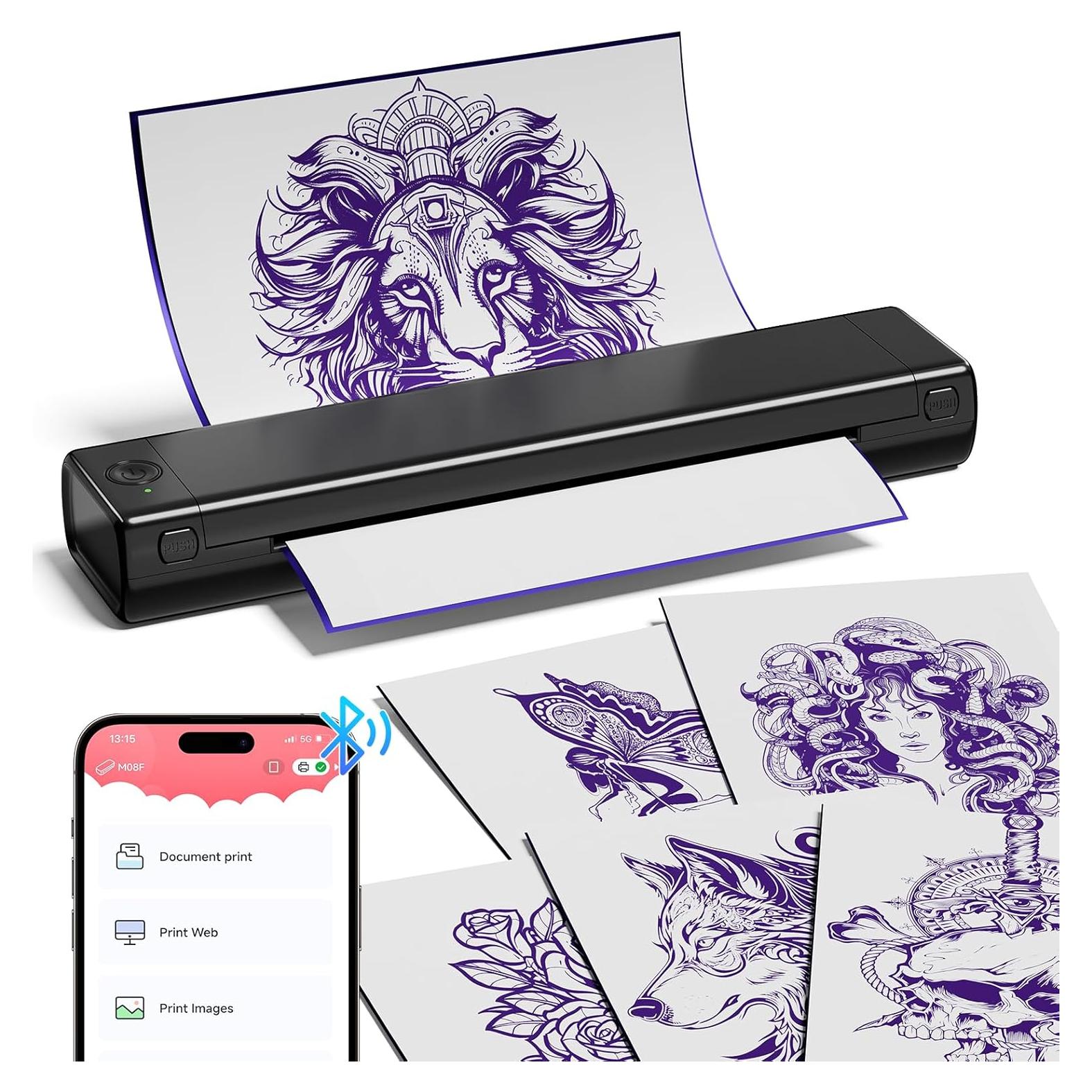 Impresora Portátil Inalámbrica de Tatuajes COLORWING M08F - Negro