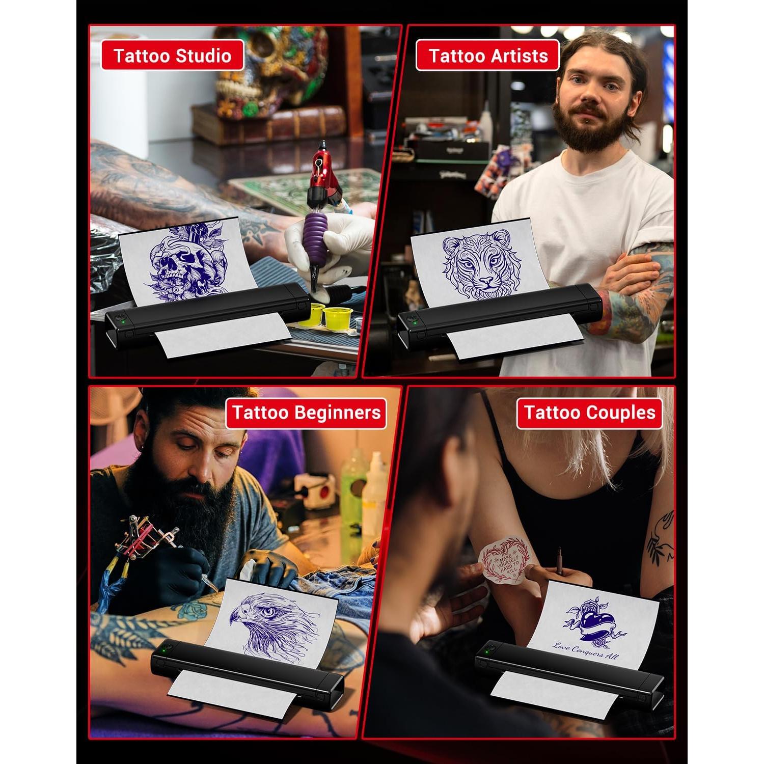 Impresora Portátil Inalámbrica de Tatuajes COLORWING M08F - Negro