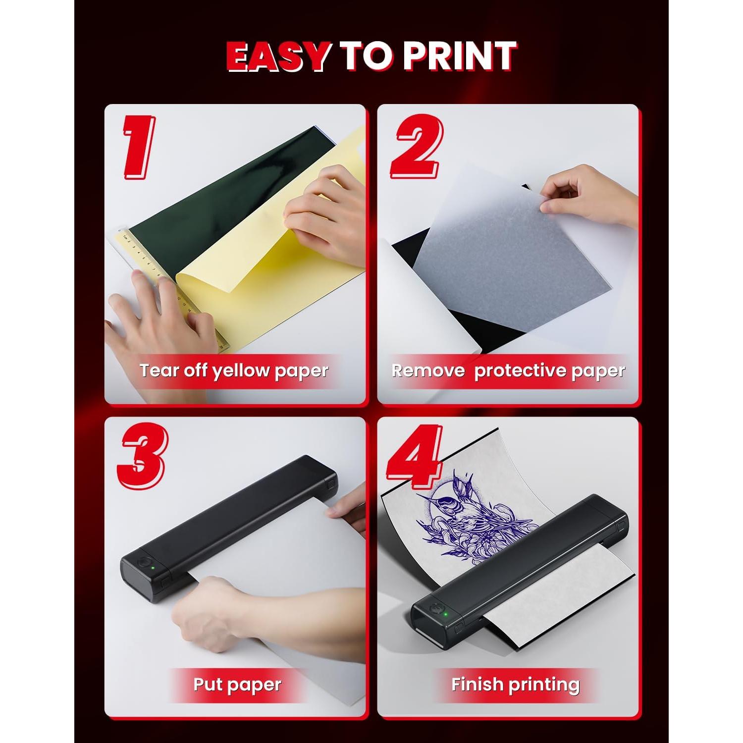 Impresora Portátil Inalámbrica de Tatuajes COLORWING M08F - Negro