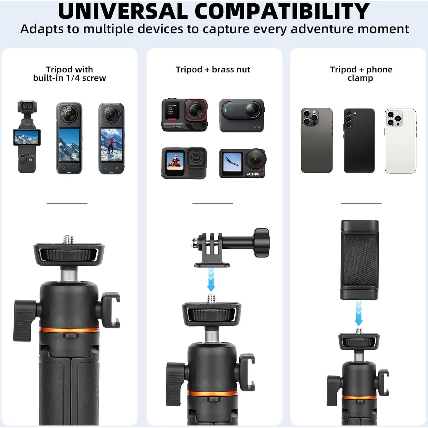 Mini Trípode Extensible BRDRC para DJI Osmo Pocket 3 y GoPro