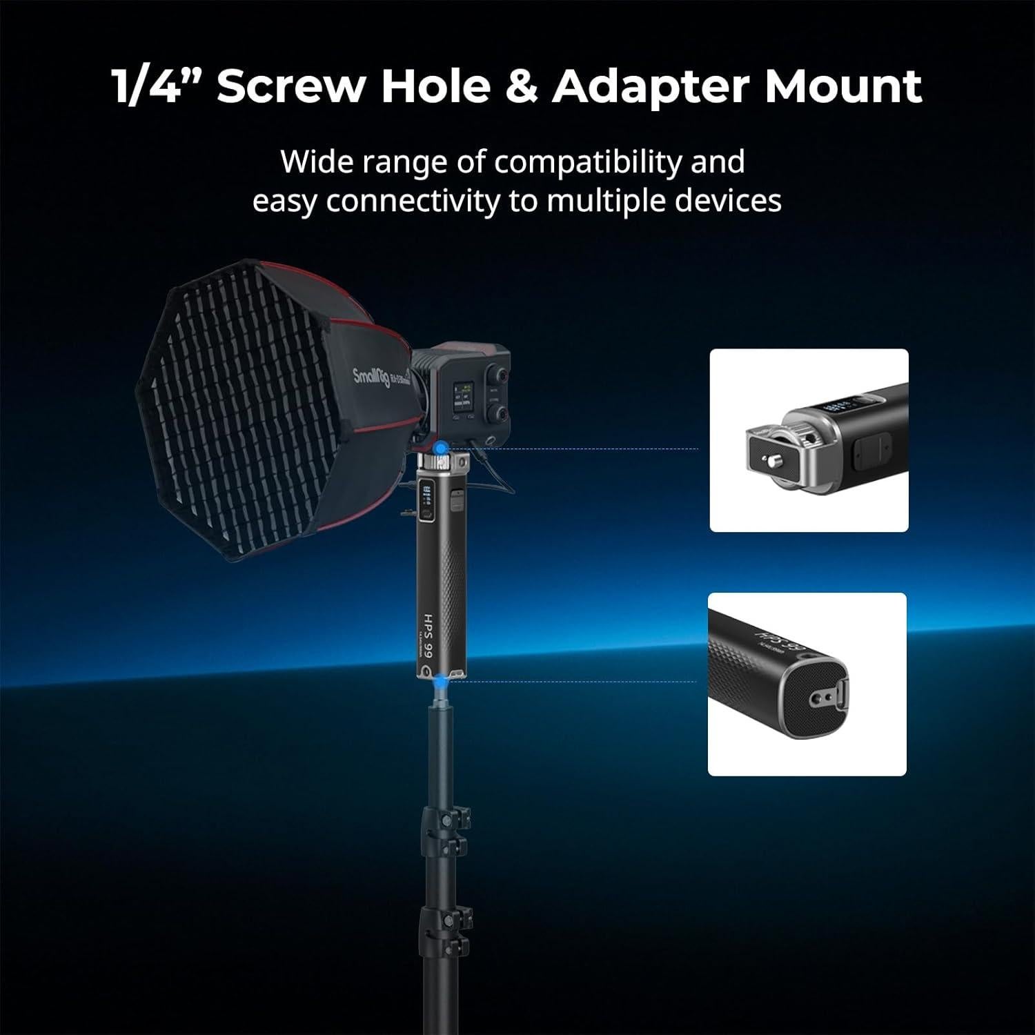 Empuñadura de Batería SMALLRIG 99Wh 6800mAh Carga Rápida USB-C