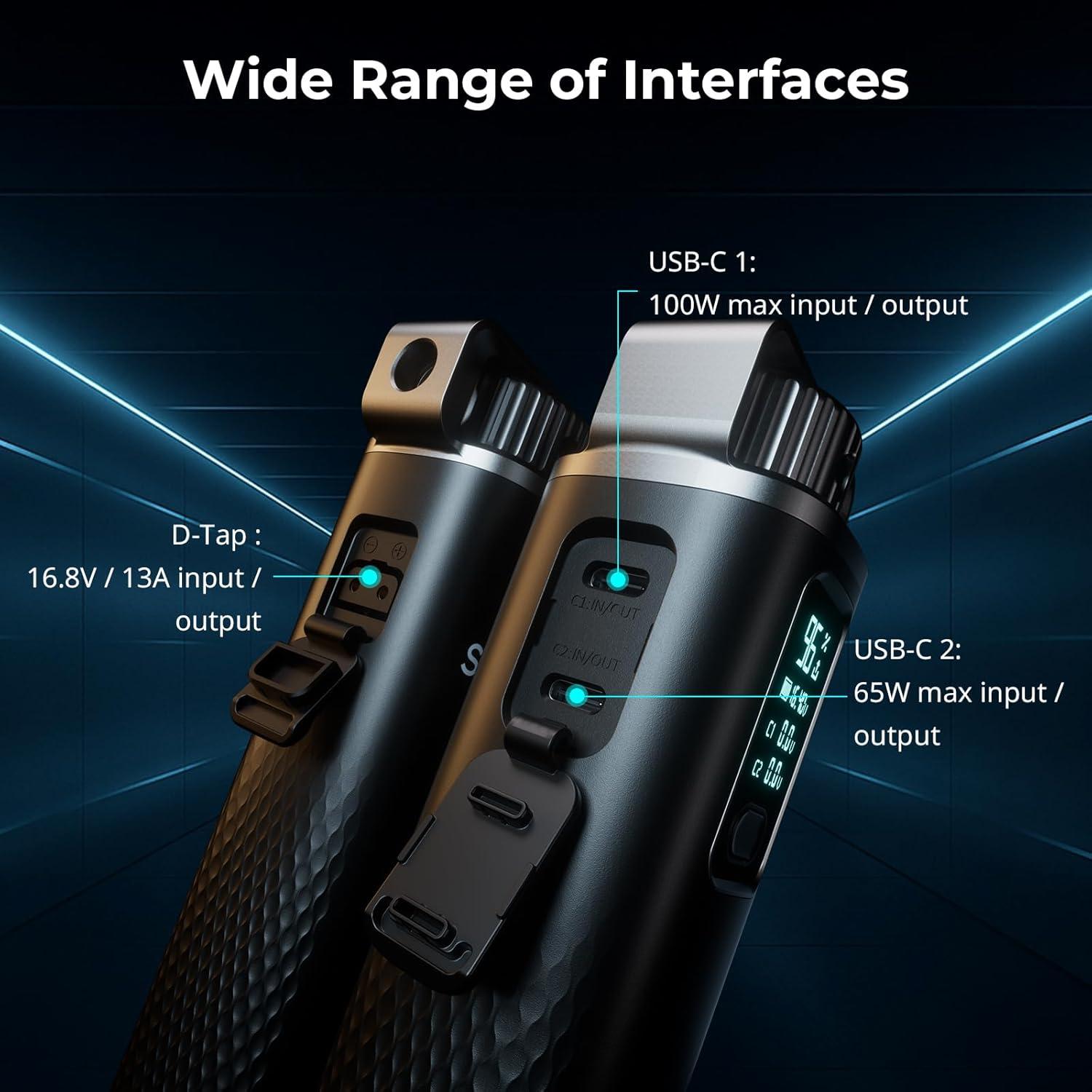 Empuñadura de Batería SMALLRIG 99Wh 6800mAh Carga Rápida USB-C