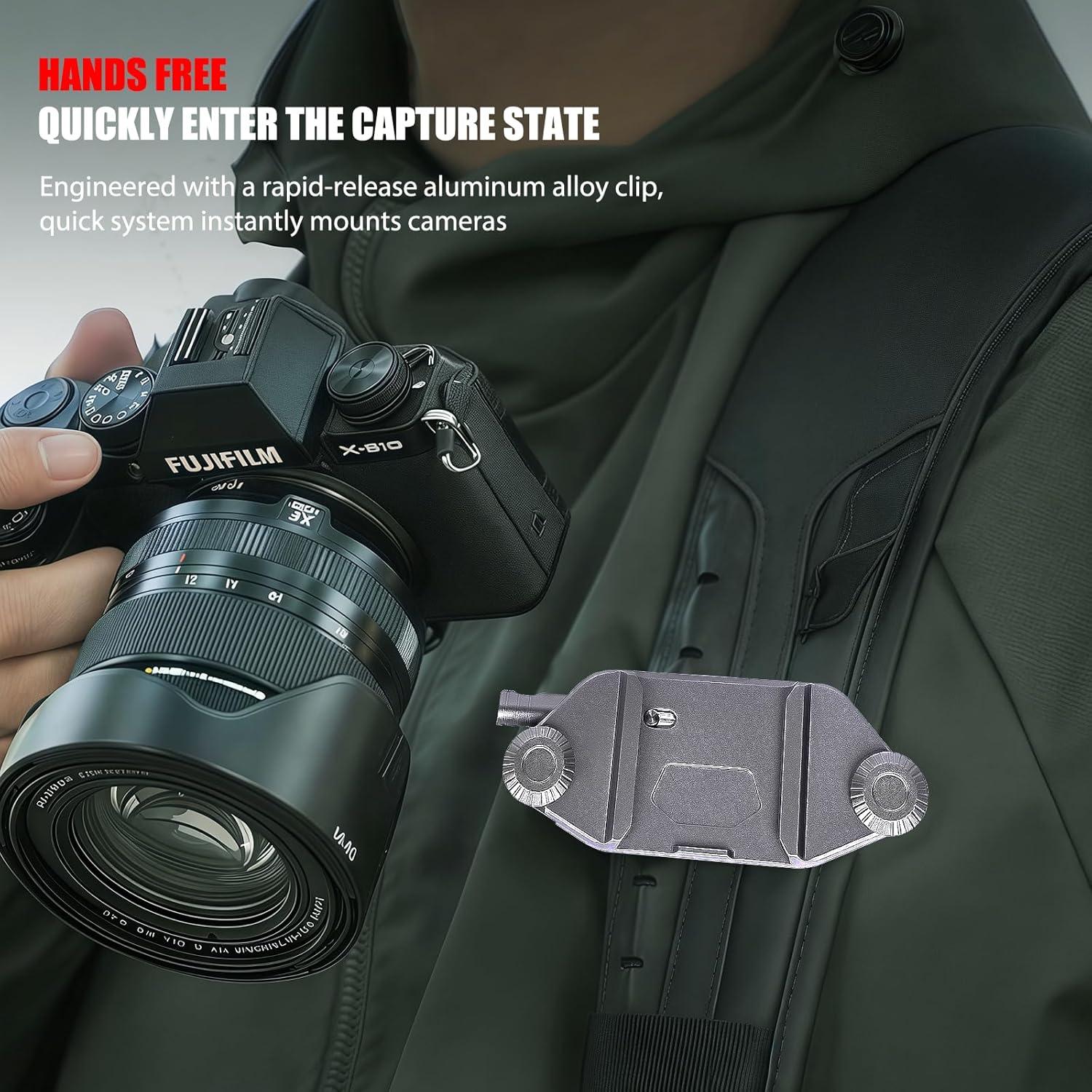 Clip de cámara VELCURIUM para mochila con liberación rápida