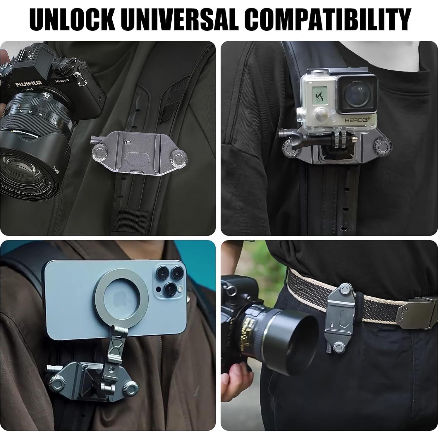 Clip de cámara VELCURIUM para mochila con liberación rápida