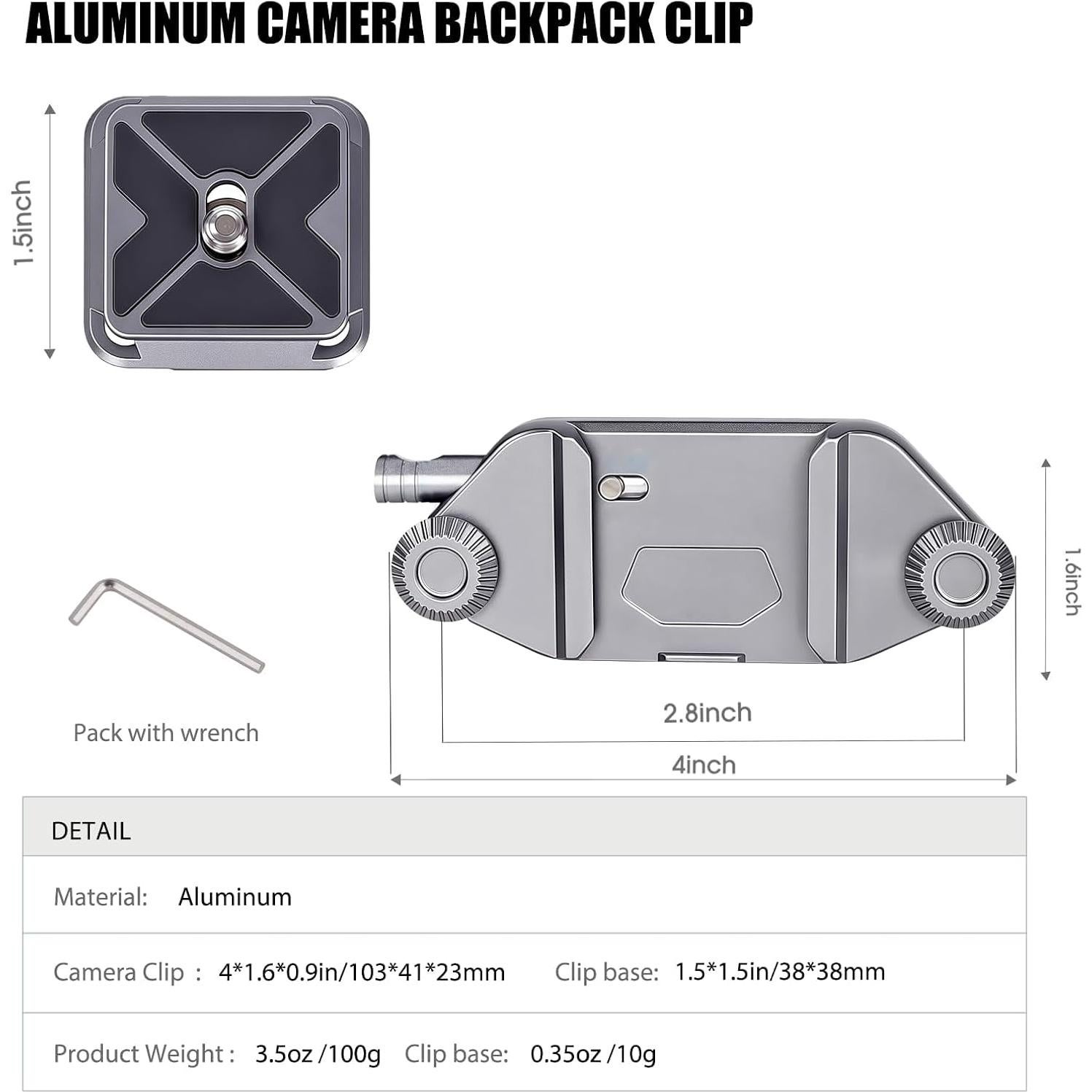 Clip de cámara VELCURIUM para mochila con liberación rápida