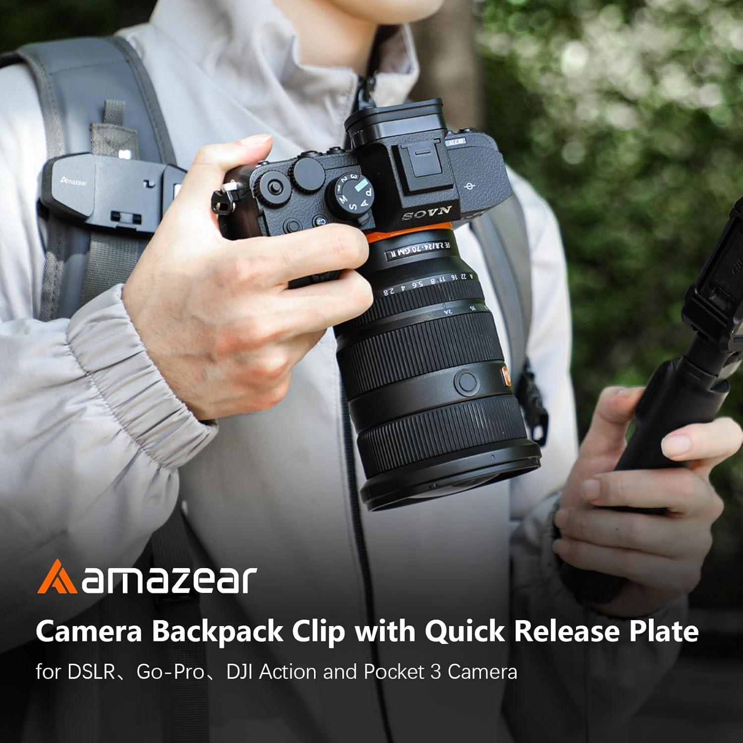 Clip de Mochila para Cámara DSLR Amazear AMZ-CAMERA-BC Negro