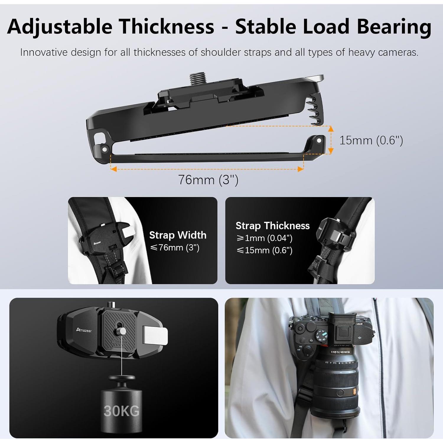 Clip de Mochila para Cámara DSLR Amazear AMZ-CAMERA-BC Negro