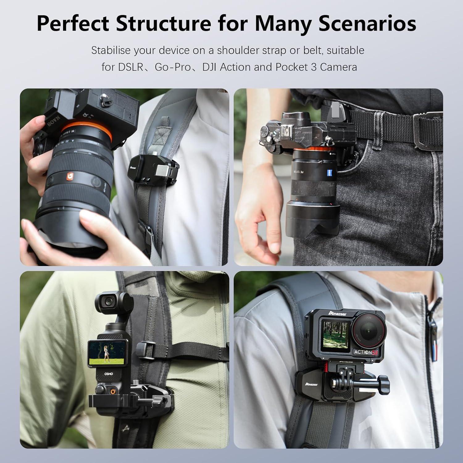 Clip de Mochila para Cámara DSLR Amazear AMZ-CAMERA-BC Negro