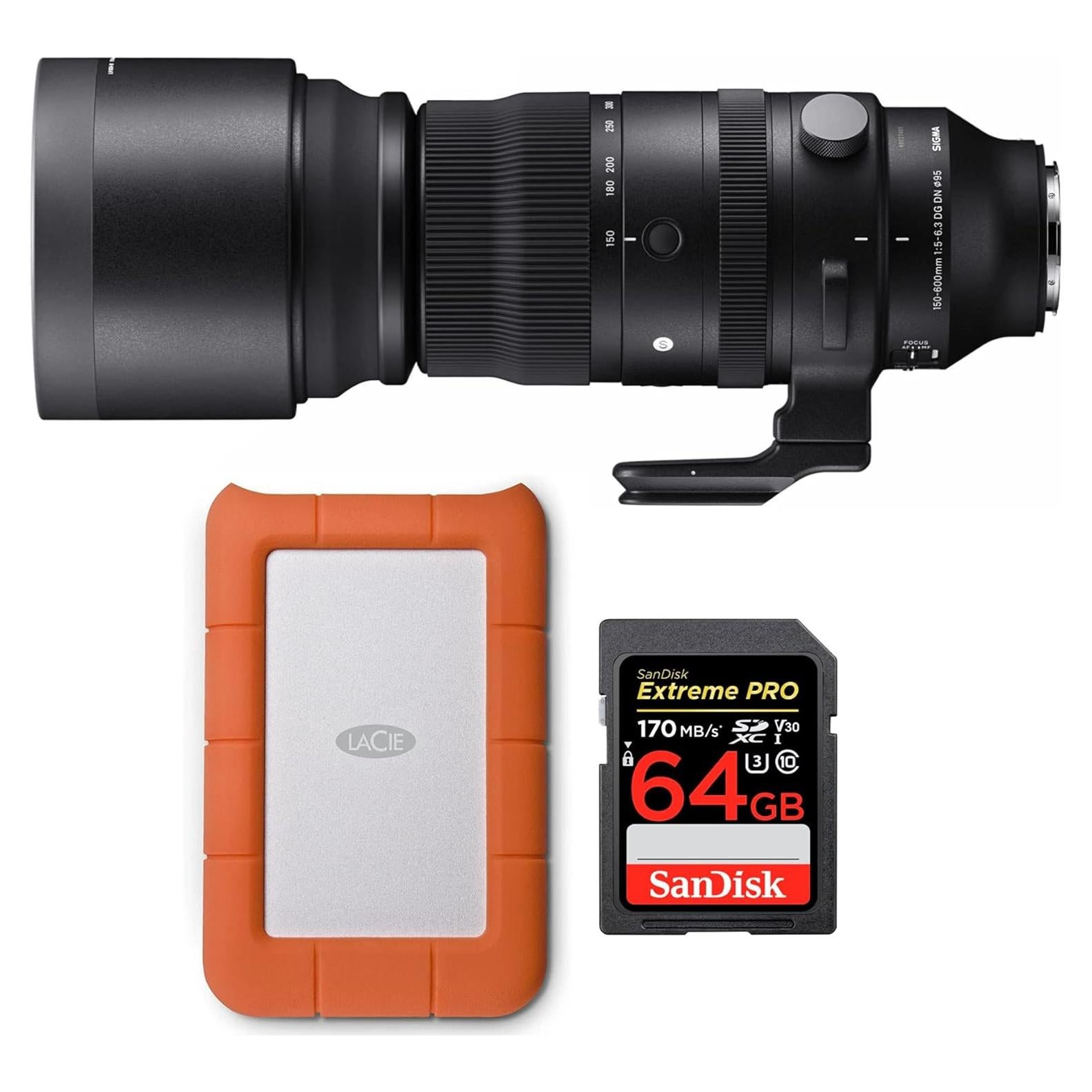 Lente Zoom Sigma 150-600mm f/5-6.3 DG DN OS para Sony E + Disco Duro 1TB + Tarjeta SD 64GB