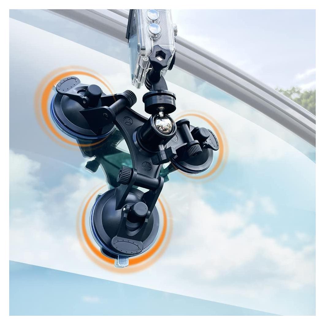 Soporte de Ventosa Triple para Cámara de Acción Lekullna 360°