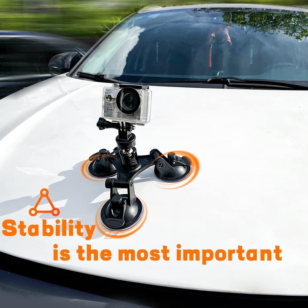 Soporte de Ventosa Triple para Cámara de Acción Lekullna 360°