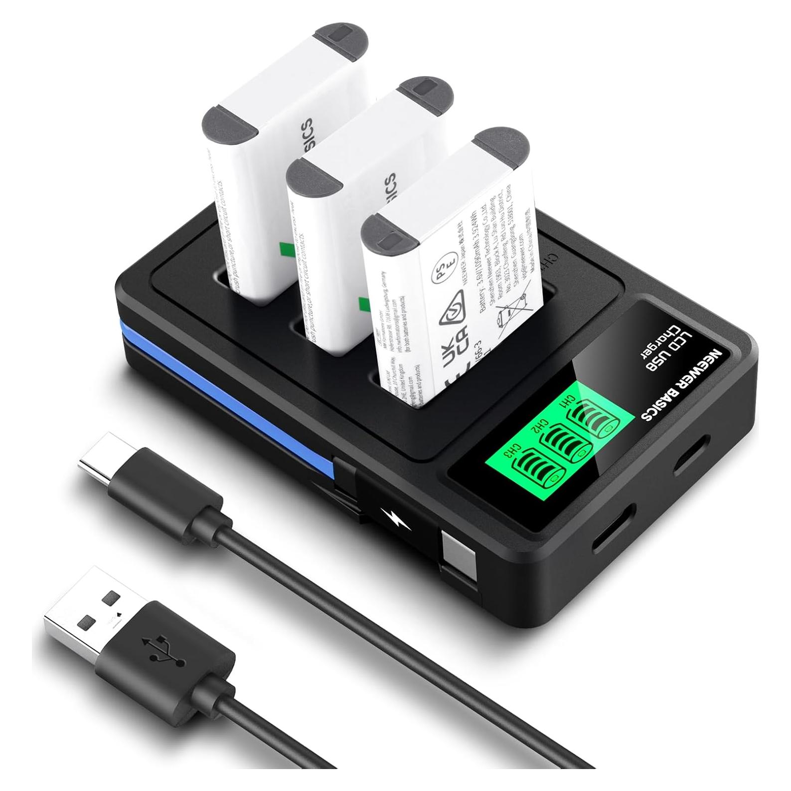 Baterías de Reemplazo NEEWER NP-BX1 con Cargador Triple USB