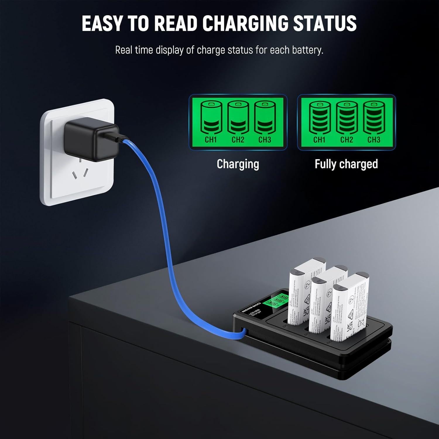 Baterías de Reemplazo NEEWER NP-BX1 con Cargador Triple USB