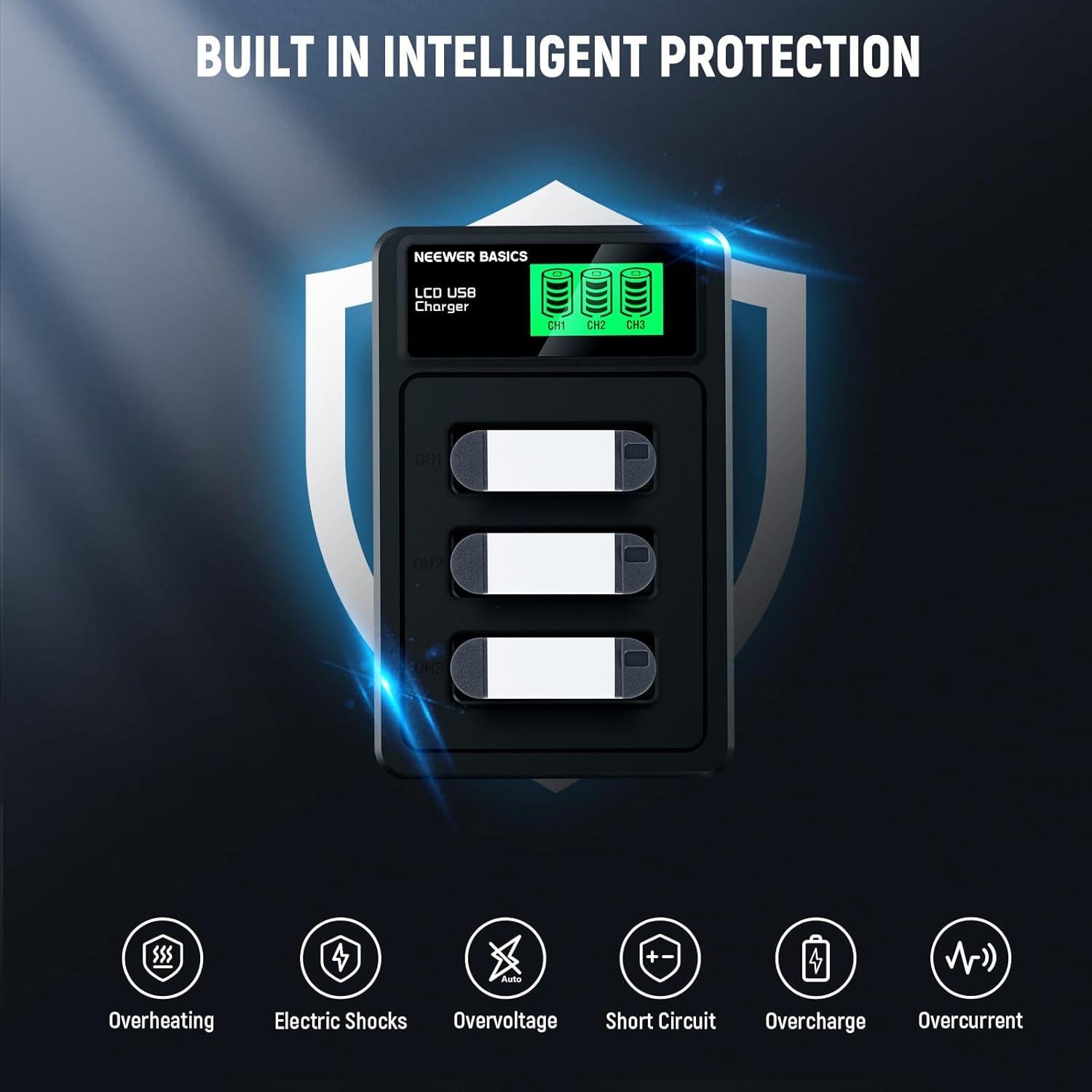 Baterías de Reemplazo NEEWER NP-BX1 con Cargador Triple USB