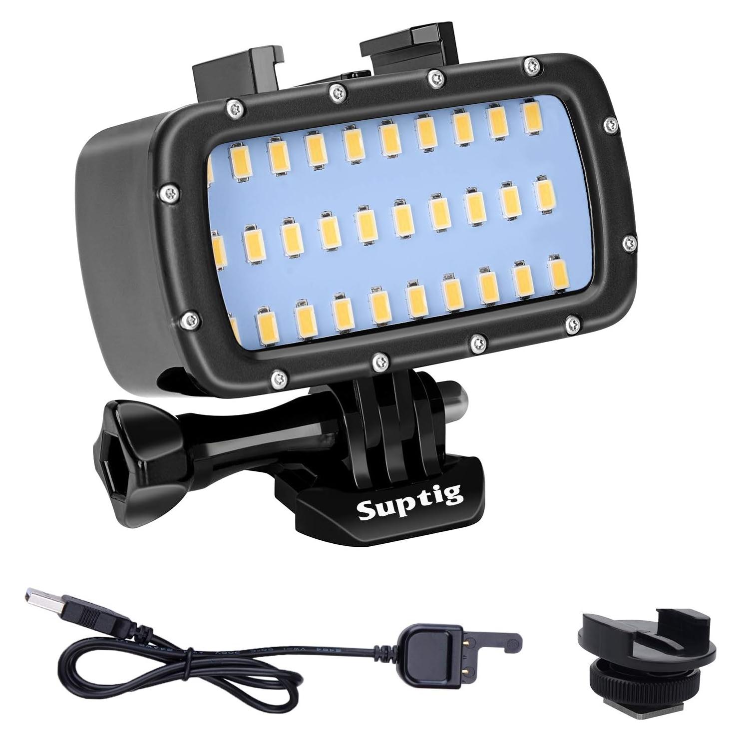 Luz Submarina Impermeable Suptig para GoPro y Cámaras SLR 55m