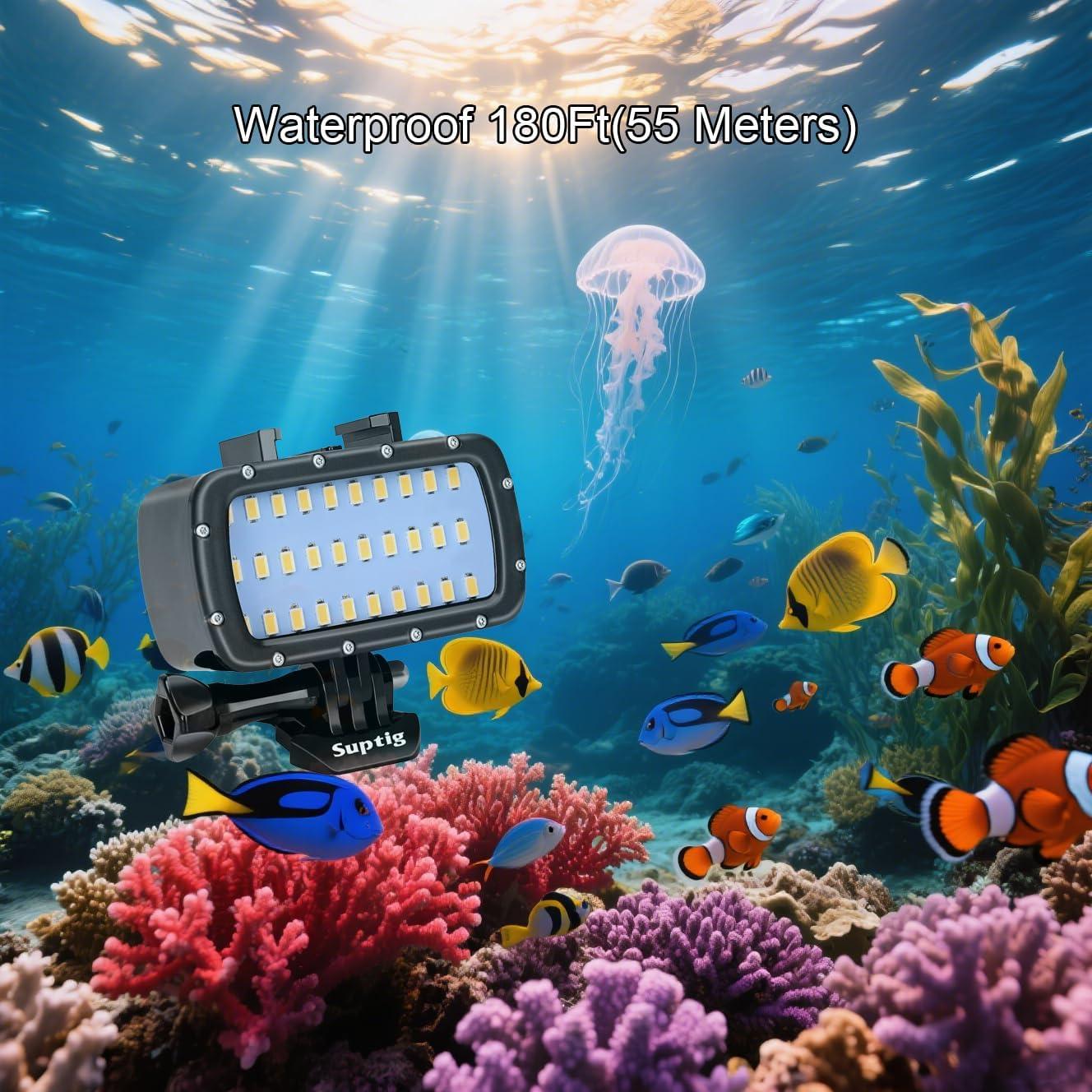 Luz Submarina Impermeable Suptig para GoPro y Cámaras SLR 55m