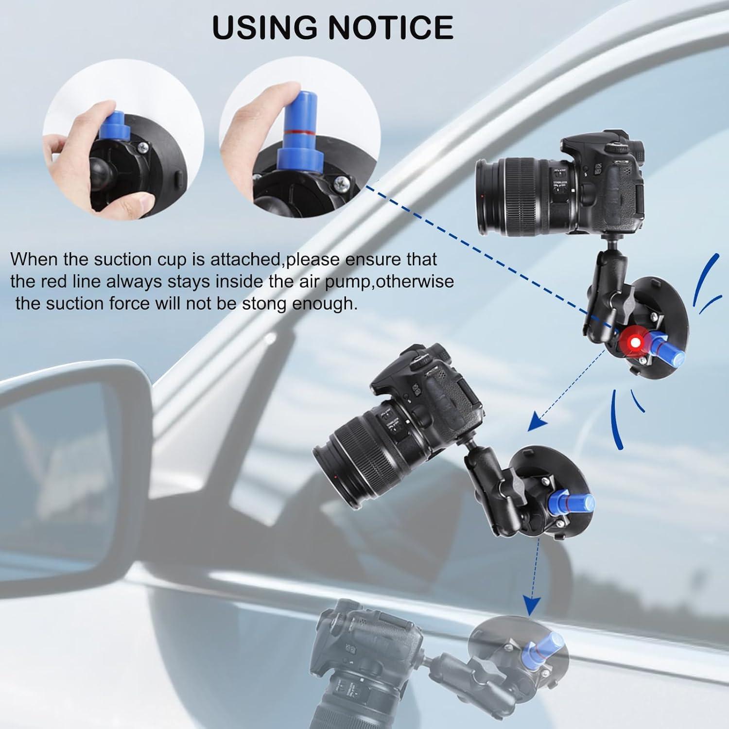 Kit de Montaje en Manillar PellKing con Ventosa 4.5" para GoPro e Insta360