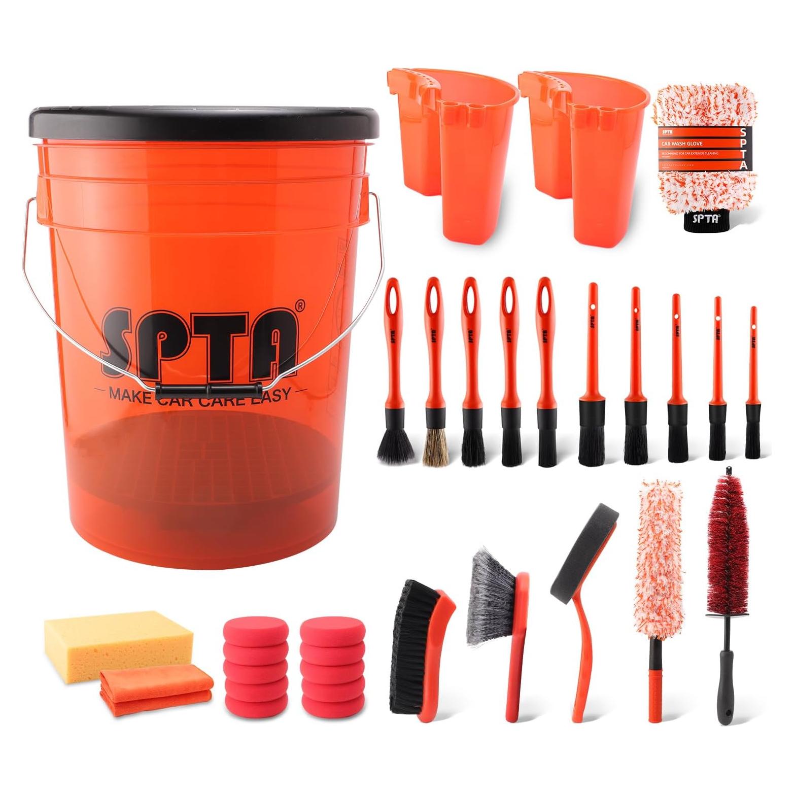 Set de Lavado de Autos SPTA 33 Piezas Cubo 20L con Filtro