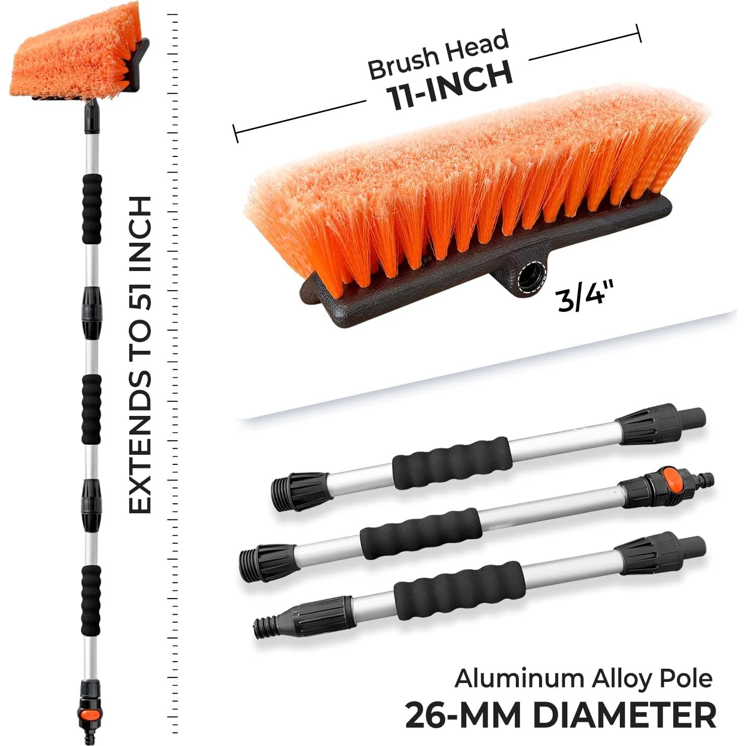 Cepillo de Lavado de Autos ARTIPOLY 130 cm con Mango Extensible